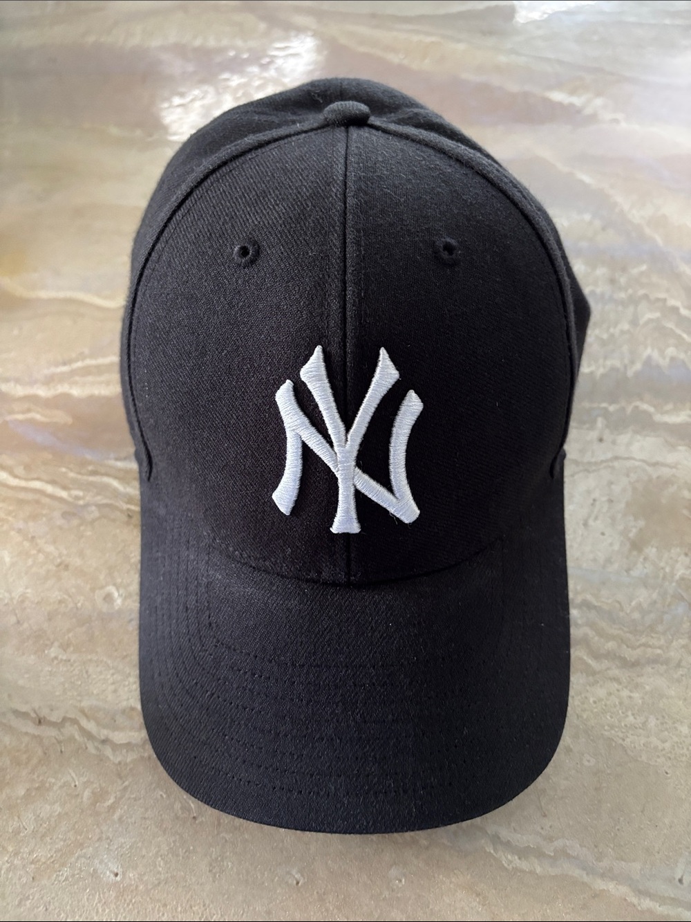 47 Brand Black Baseball MLB Cap with White NY Logo / One Size